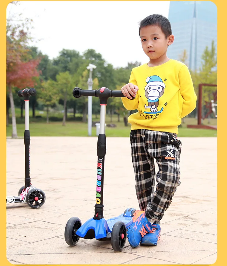 Manufacturers Direct Selling Genuine Product New Style Children Scooter Height Adjustable Foldable Flashing Wheel Stroller Slipp
