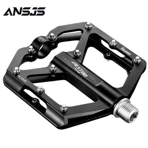 

Ansjs Non-Slip Mountain Bike Pedals,Ultra Strong Colorful Cr-Mo CNC Machined 9/16" 3 Sealed Bearings for Road BMX MTB Fixie Bike
