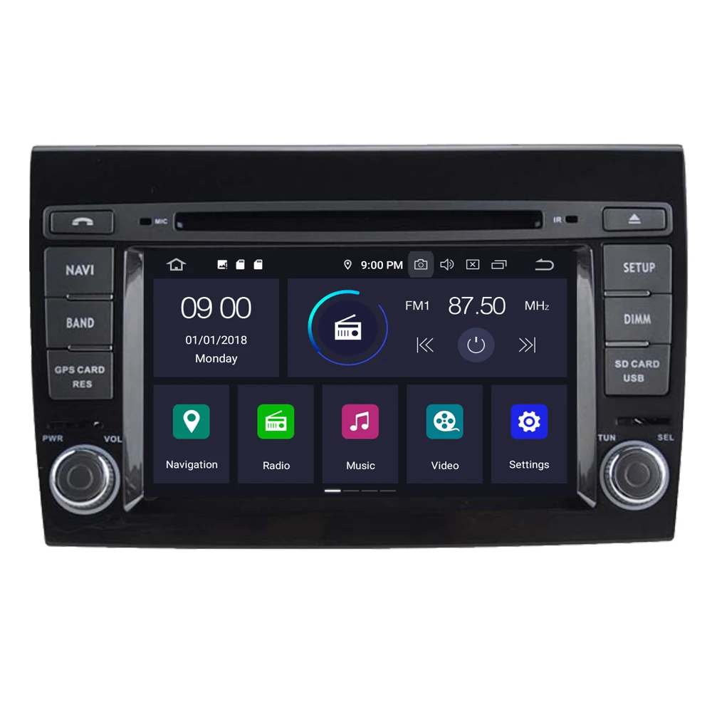 Flash Deal RoverOne Car Multimedia System For Fiat Bravo 2007-2013 Android 9.0 Octa Core Autoradio GPS Stereo Bravo Media Multimedia 1