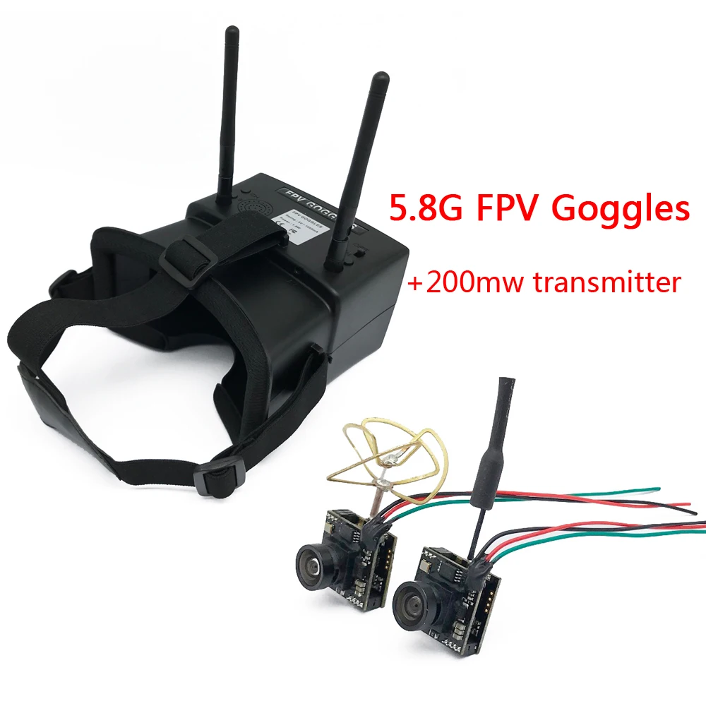 

5.8G 4.3 Inch 480*272 FPV Goggles bulit-in 3.7V 2000mAh battery receiver FPV monitor With 200mw video transmitter for RC Drone