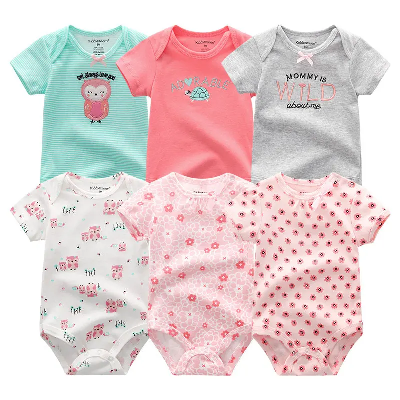 Uniesx Newborn Baby Bodysuits Clothing 6Pcs/Lots Infant Jumpsuits Cotton Children Clothes Baby Girls Boys Clothes Roupas de bebe - Цвет: 36