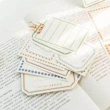 50 hojas de la serie de tarjetas de tiempo Retro Simple Memo papel notas adhesivas Bloc de notas diario papelería hojuelas álbum de recortes decorativo Vintage