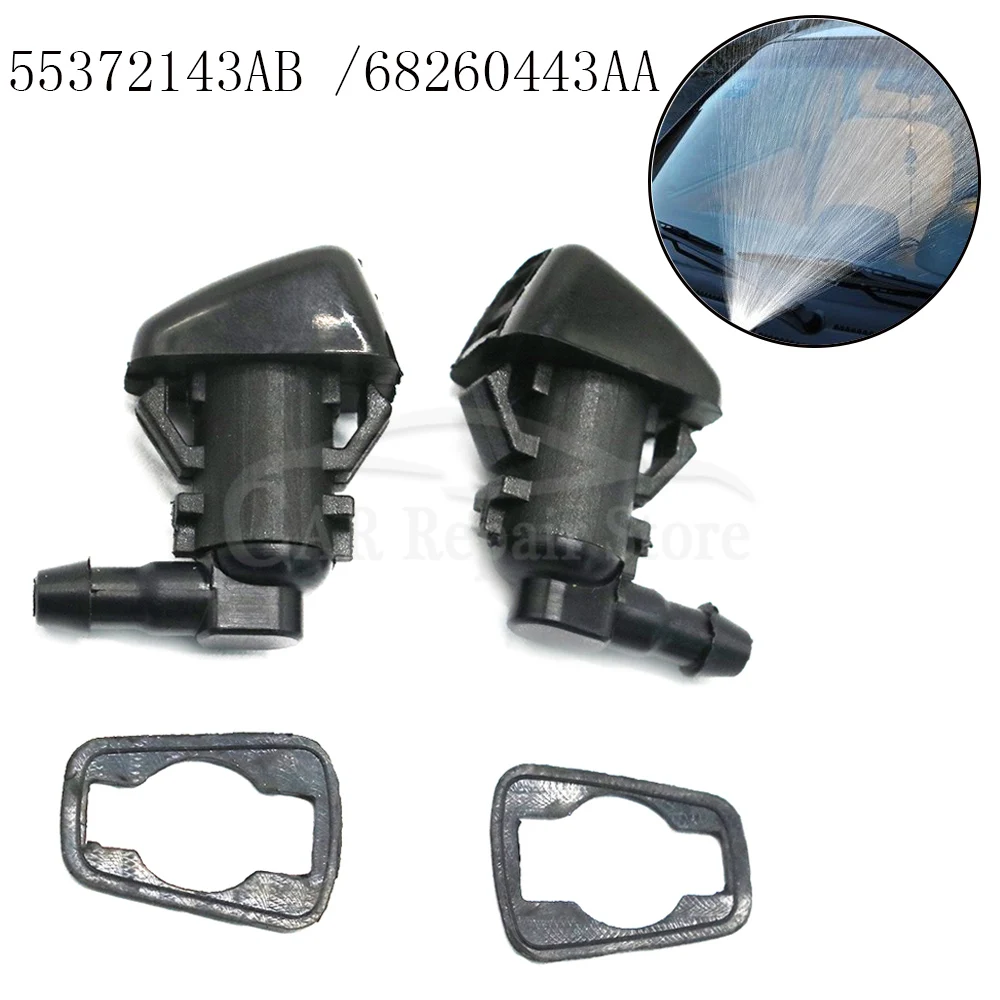 2Pcs Windshield Washer Nozzle Jet Front 55079049AA for Jeep Grand