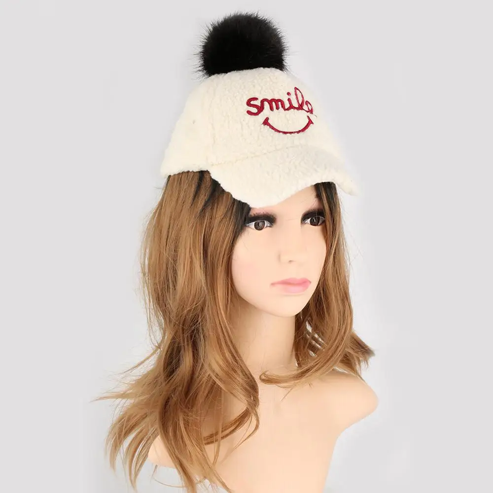 Детская бейсбольная кепка, мытая Кепка Snapback для мальчиков и девочек, детская шапка с вышитым смайликом и помпоном, бежевые шапки для детей 2-8 лет