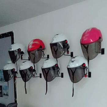 

2 Piece Wall Mount Helmet Holder Rack Showing Motorcycle Accessories for House