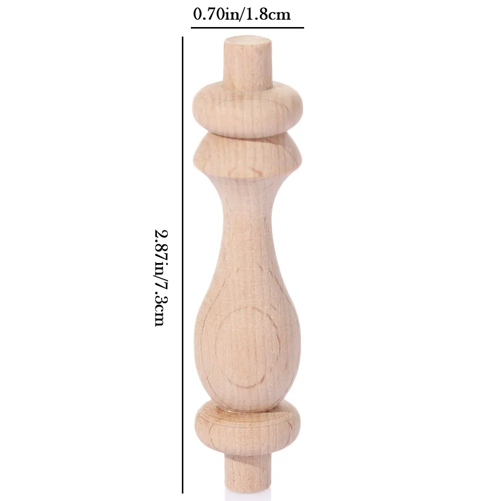 Vintage European-Style Solid Wood Carved Furniture Legs - Decorative Home Accents