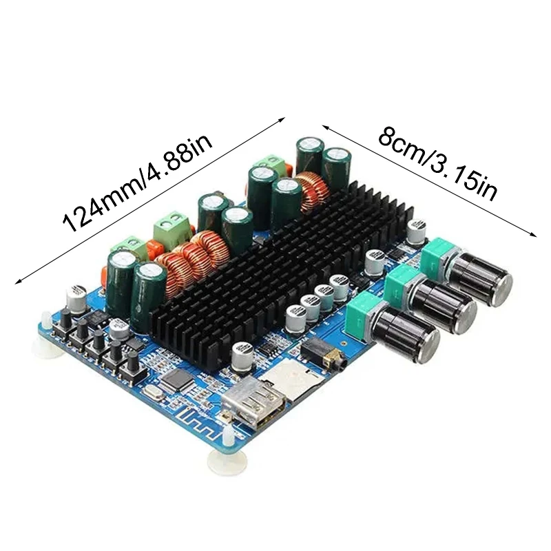 

Wireless bluetooth Digital 2.1Channel Amplifier Board 50W+50W Stereo Output 100W Q84A