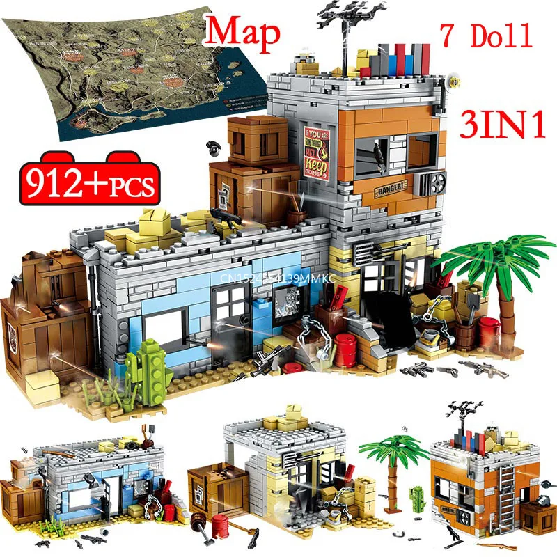 

912PCS Military Building Blocks Army City Police Battlegrounds Soldiers Weapon Gun Bricks Toys for Boys