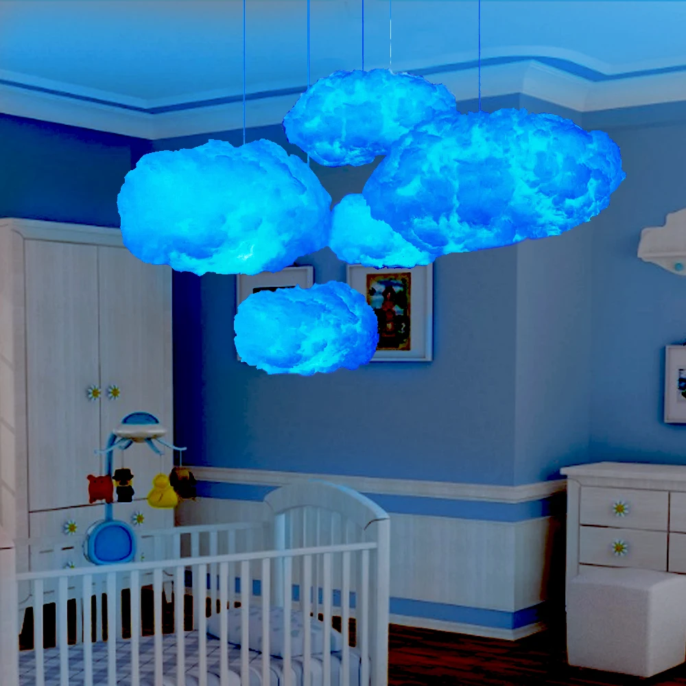 LED Night Light DIY Handmade Cotton Cloud Lights For Festival Holiday Wedding Birthday Home Lighting Decoration