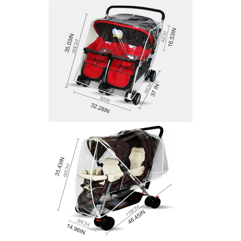 baby stroller accessories backpack Baby Double Stroller Rain Cover Waterproof & Windproof Large Window for Travel baby stroller accessories expo	