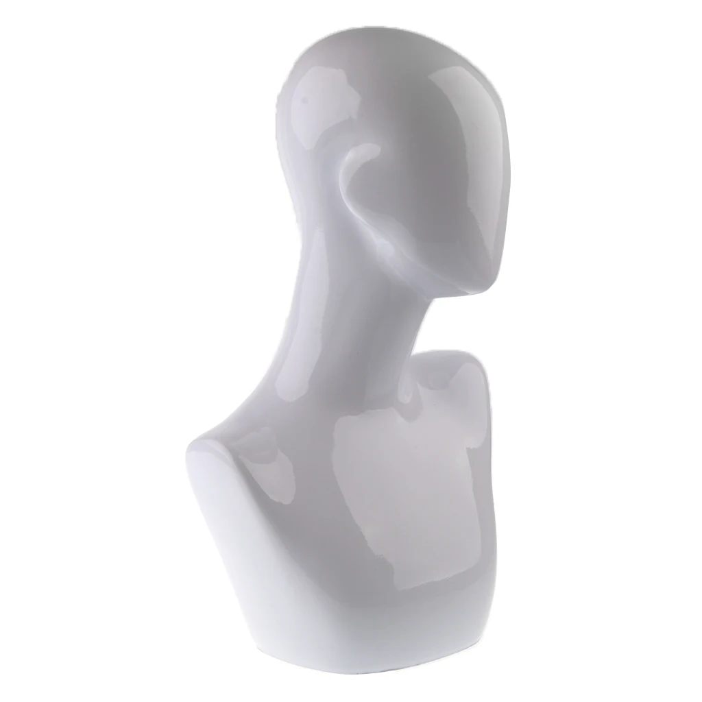 White Mannequin Male Female Neck Head Shoulders Model Hair Hat Wigs Glasses Stand Jewelry Scalf Necklace Display