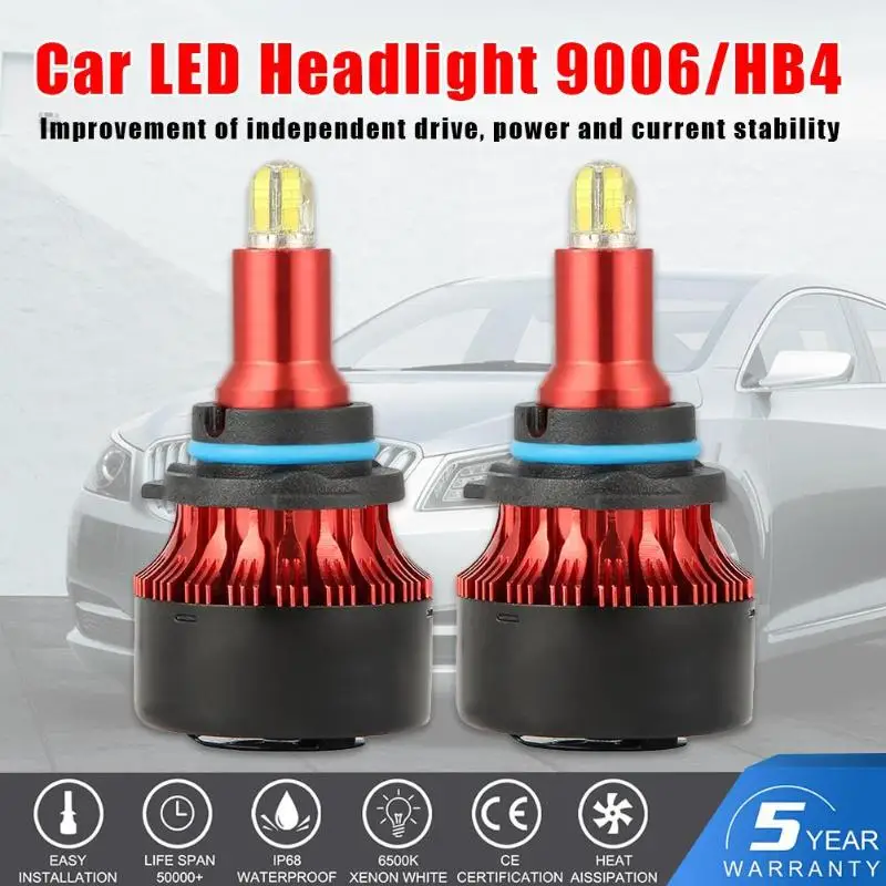 2x H1 H7 H11 9005 9006 светодиодный автомобильный фонарь 6500K Hi-Low Beam авто лампы 4 стороны 360 градусов Подсветка Новинка