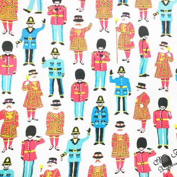 

140*50cm Cartoon Soldier Printed Fabric Plain Cotton Fabrics for Sewing Accessories DIY Clothes Quilting Patchwork Material