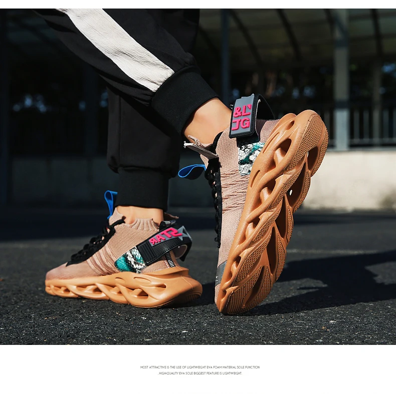 New Men Running Shoes Trend Couple Sneakers Lightweight Comfortable Cushioning Sport Shoes High Elastic Non-slip Wear Shoes35-46