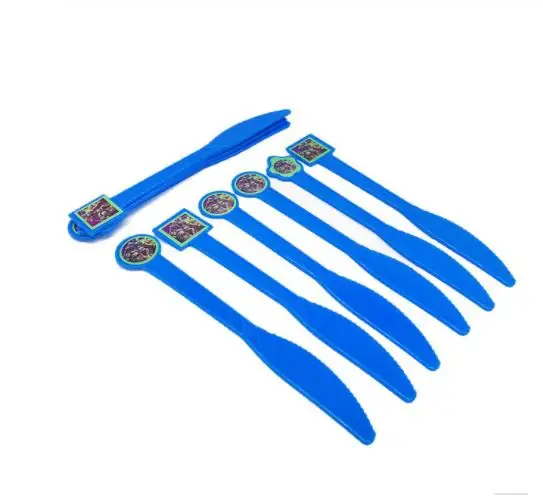 knife 10pcs Одноразовые вечерние столовые приборы Черепашки Ниндзя тематическая вечеринка на день рождения украшения тарелки Черепашки Ниндзя салфетка для чашек - Цвет: knife 10pcs