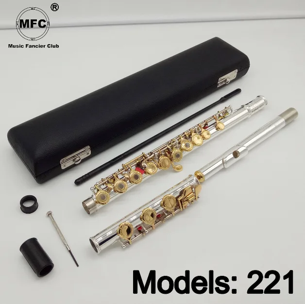 Music Fancier Club Flute 221 Engraving Hand Carved Keys Gold Plating