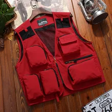 Мужской сетчатый жилет с несколькими карманами, тонкий жилет для рыбалки, фотосъемки, альпинизма, Быстросохнущий жилет 6637