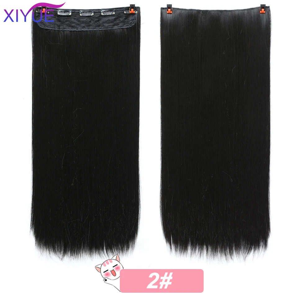 Синтетические волосы для наращивания на 5 клипсах, 24 дюйма, Длинные Синтетические накладные волосы на клипсах для наращивания волос - Цвет: 900-2