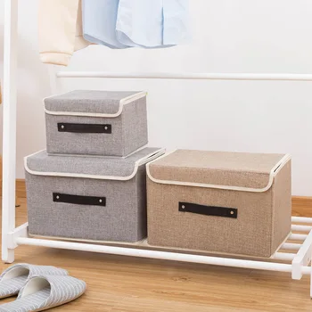 

Clothes Storage Boxes with Lids No Smell Polyester Fabric Clear Storage Baskets Containers With Double Cover clothes Organizer