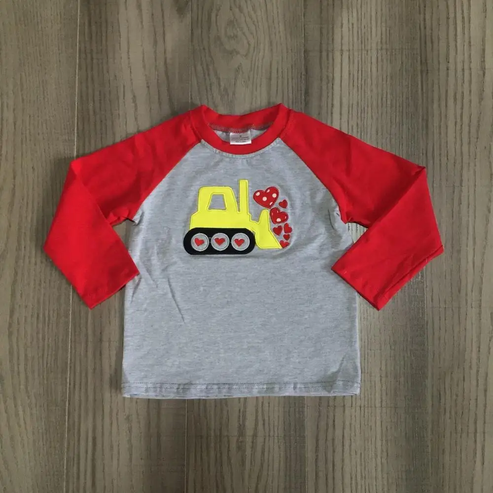 Зимняя одежда для маленьких мальчиков; реглан для мальчиков на v-образный день; детский топ с рисунком грузовика; футболка с рисунком динозавра; детская футболка - Цвет: Золотой