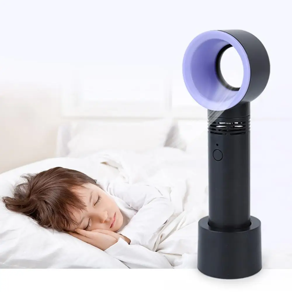 

360 Degrees Portable Bladeless Hand Held Cooler Mini USB Cable Fans No Leaf Handy Mini Fan New