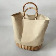 Женская сумка летняя пляжная сумка плетёная ротанговая ручная работа вязаная соломенная большая емкость холщовая женская обувь для отдыха хозяйственные сумки