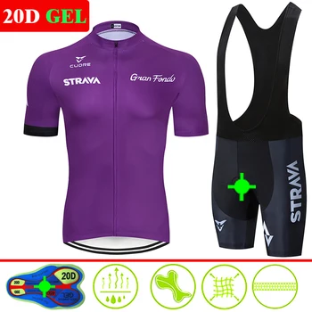 

2019 STRAVA New cycling jersey set 20D bike shorts Ropa Ciclismo Mens summer quick dry pro BICYCLING Maillot pants wear