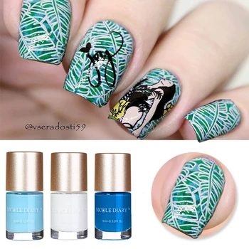 

NICOLE DIARY Nail Art Stamping Polish 9ml Sweet Color Nail Stamping Varnish varnish 13 Colors Available