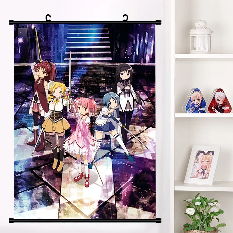 Аниме Puella Magi Madoka Magica Miki Sayaka Kaname настенный свиток роспись постер