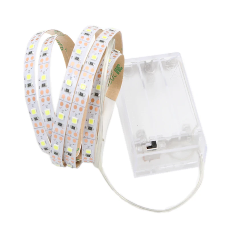 Светодиодная гибкая лента SMD2835 для подсветки питание от 3 батареек AA 0 5 м 1 2 4