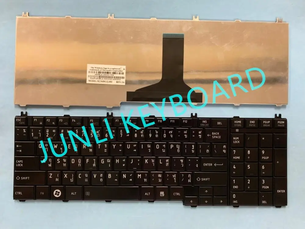 JUNLI клавиатура для Toshiba Satellite C650 C655 C660 C670 C675 L650 L755 9Z.N4WGQ.003 AEBL6 00010 TH тайская раскладка