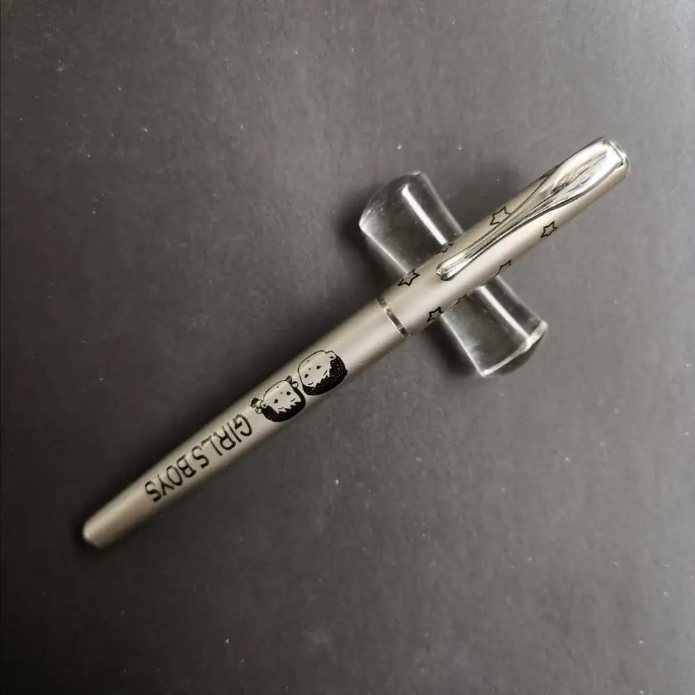 

Rare Pocket Pear Gray Fountain Pen Metal Ink Pen Fine Nib Aerometric Filler Stationery Office school supplies Writing Gift