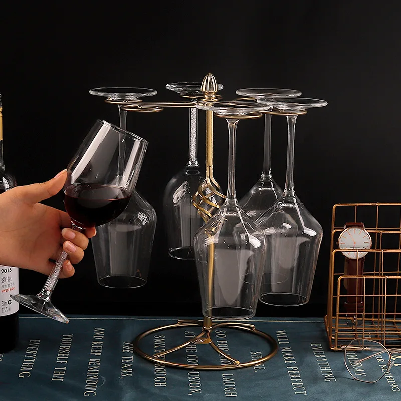 

Wine Bottle Holder Wine Rack Champagne Bottles Stand Glass Cup Holder Display Hanging Drinking Glasses Stemware Rack Shelf