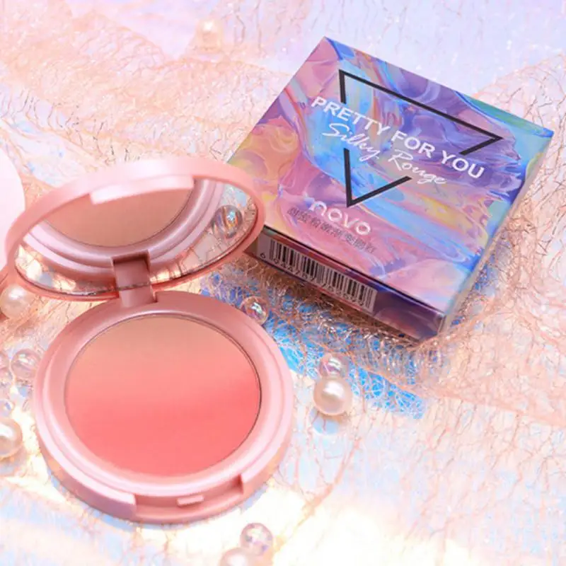 1p 4 Styles Makeup Sweet Pink Gradation Blush Nude Makeup Natural Good Color Two-color Blush Red Rouge Blush Makeup for Girl