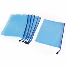 Синяя сетка на молнии 13," x 9,2" A4 файлы держатель документов сумка 6 шт