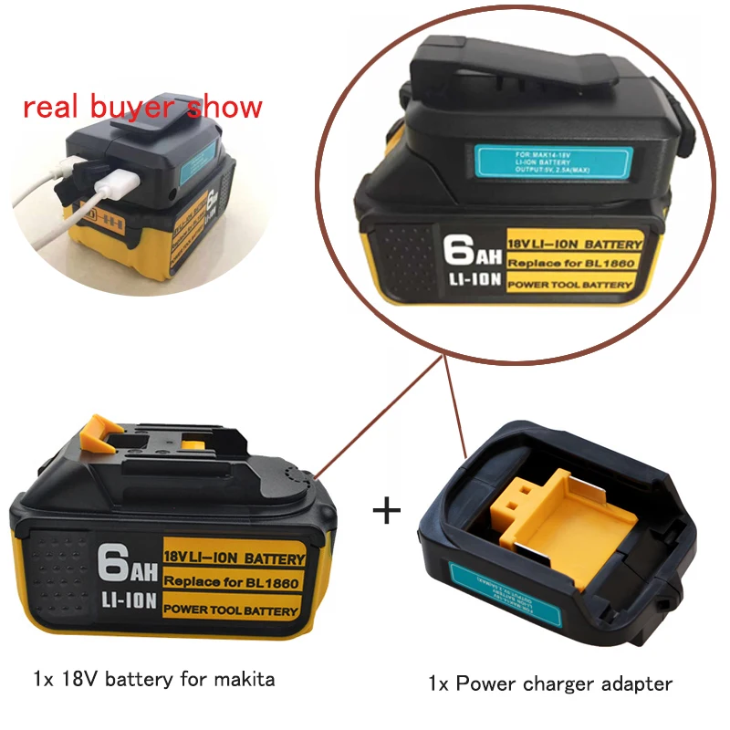 5Ah 6Ah Li-Ion Батарея для Makita 18V BL1860 BL1850 BL1840 194205-3 Мощность инструмент с светодиодный