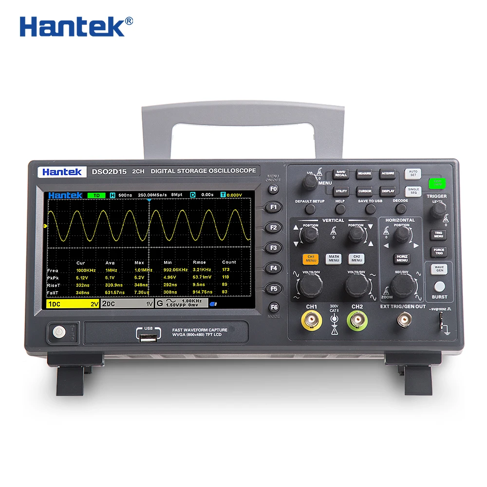 Цифровой осциллограф Hantek двухканальный экономичный DSO2C10 100 МГц Пропускная