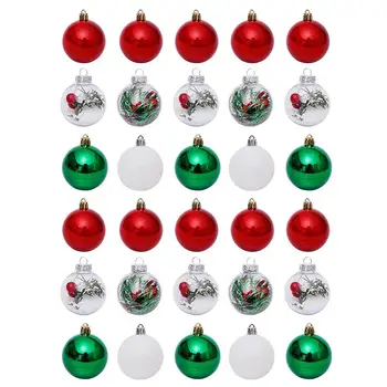 

30pcs Christmas Tree Decoration Transparent Ball Christmas Ball (Assorted Color)