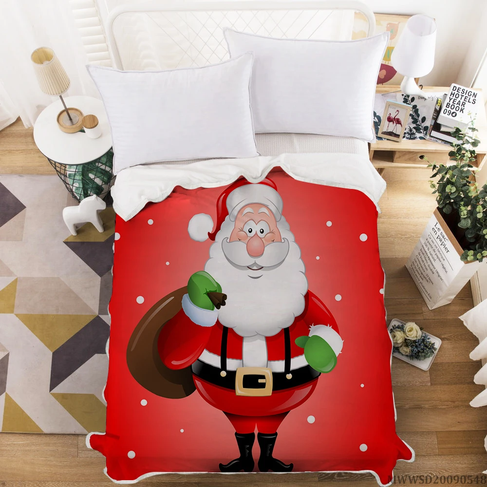 

Milsleep 2021 New Washed Cotton Air-conditioning Blankets Santa Claus Christmas Blankets 1pc