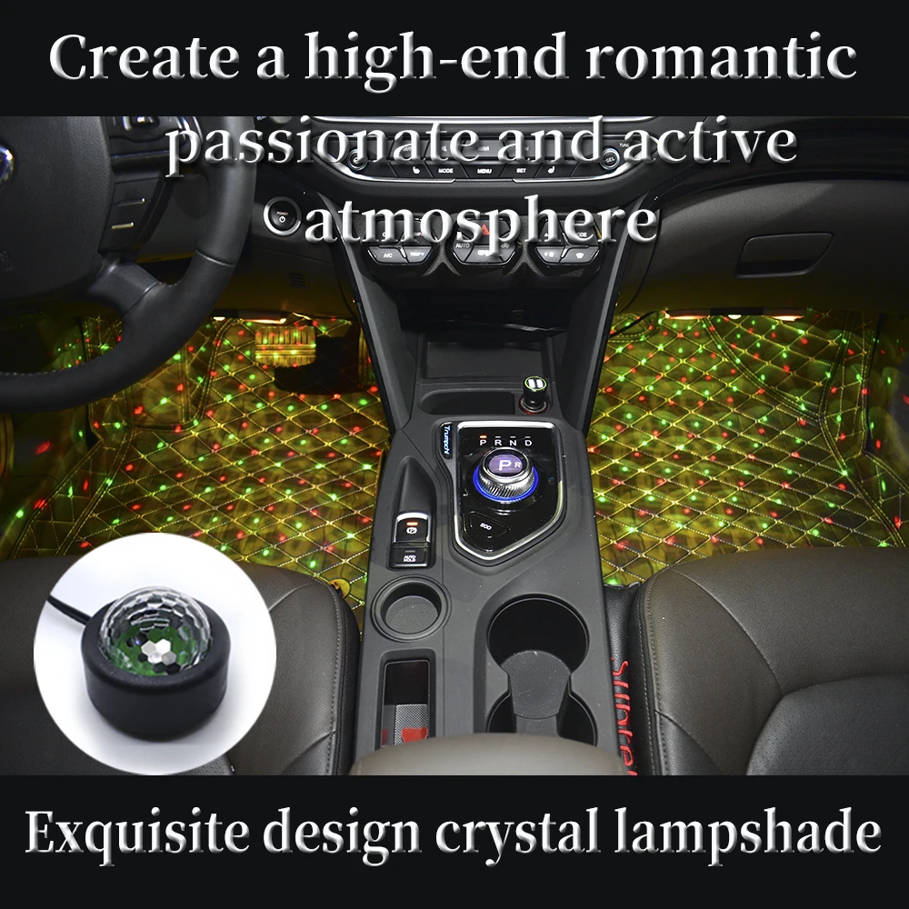 4 шт., Автомобильный светодиодный декоративный светильник, мини RGB, атмосферный светильник, авто интерьер, светодиодный, USB, дискотека, магический сценический светильник, s, автомобильный стиль