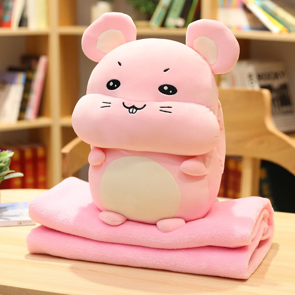 45 см Kawaii мышь Подушка для сна супер мягкая плюшевая мышь плюшевая кукла плюшевая грелка для рук с одеялом дети друзья подарок