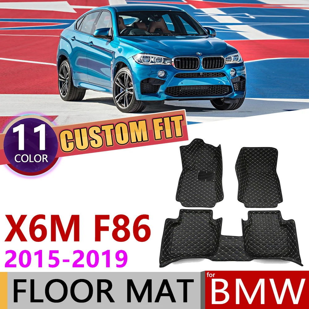 Custom Leather Car Floor Mats for BMW X6M X6 M F86 2015~2019 5 Seats Waterprool Mat Foot Pad Carpet Accessories 2016 2017 2018 | Автомобили