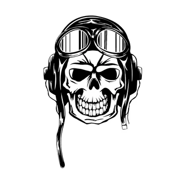 

Dawasaru Interesting Skull Pilot Car Stickers Waterproof Decals Laptop Suitcase Auto Motorcycle Truck Decoration PVC,18cm*12cm