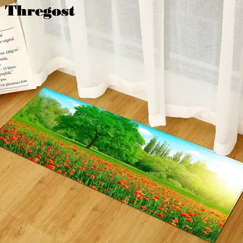 

Thregost Bedroom Mats Scenic Printed 3D Carpet Anti-Slip Rug for Bathroom Kitchen Children Play Floor Mat Home Hallway Long Rug