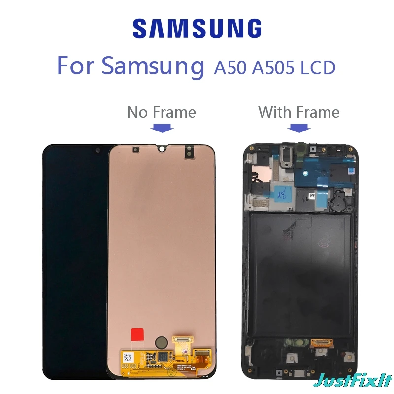 Супер Amoled для samsung Galaxy A50 SM-A505FN/DS A505F/DS A505 ЖК-дисплей кодирующий преобразователь сенсорного экрана в сборе с рамкой