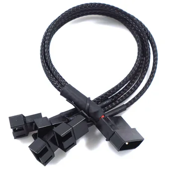

1 To 2 Way Y-Splitter Sleeved 4-Pin Male To 2x 3-Pin/4-Pin Male Connector Fan Extension Adapter Cable