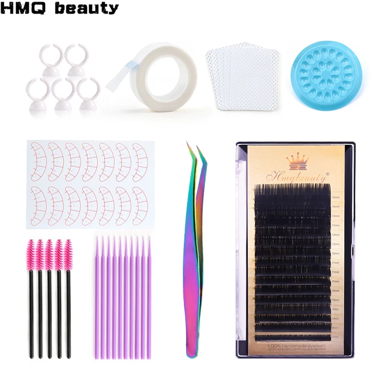 

New Hand False Eyelashes Extension Practice Exercise Kit Makeup Mannequin Head Set Practice Eye Lashes Graft Makeup Tool