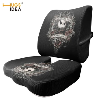 

HUGSIDEA Nightmare Before Christmas Memory Foam Seat Cushion Lumbra Cushion Set Orthopedic Pillow Coccyx Office Chair Cushion