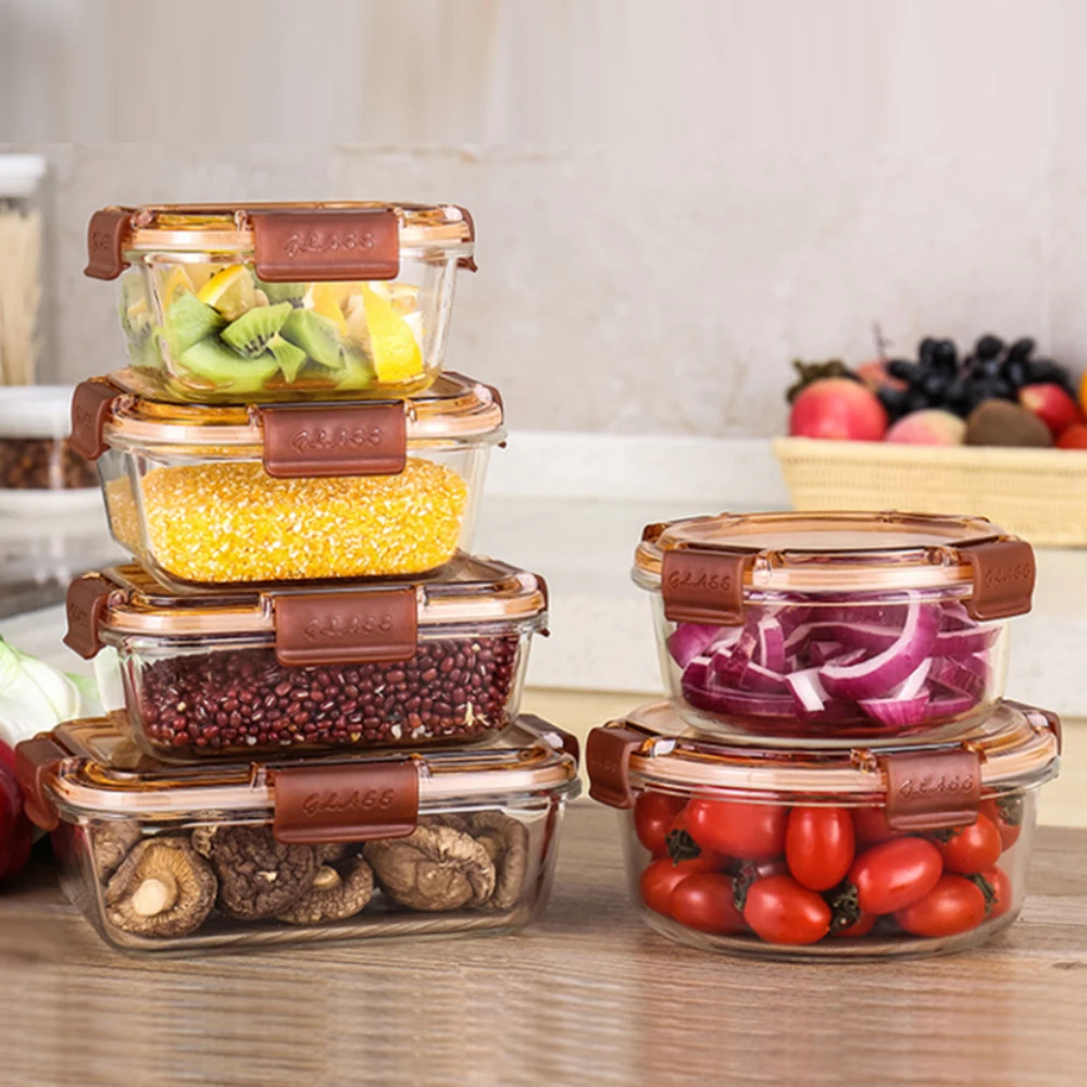 стеклянный контейнер для еды Стеклянный Ланч бокс коробка хранения Bento