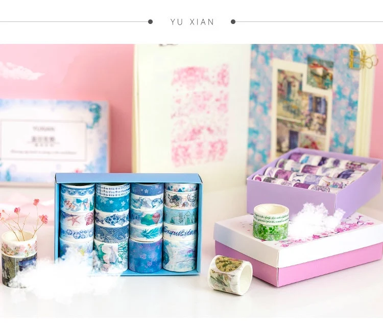 20pcs/set Decorative Lovely Tape Set Sea and Forest Series Paper Stickers School Stationery Scrapbooking Supply Student Gift